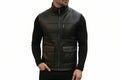 Apex Hide Traditional Snap Button Leather Vests for Men, available in UK, USA, and Australia sizes, featuring a classic leather design with snap-button front closure.