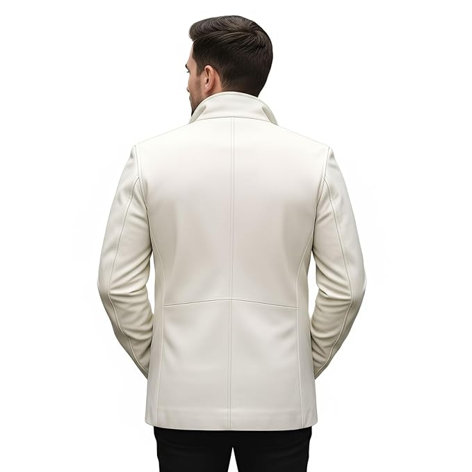 Apex Mantle premium designer long genuine leather coat for men, back view, by UrbanHides for customers in the UK, USA and Australia.