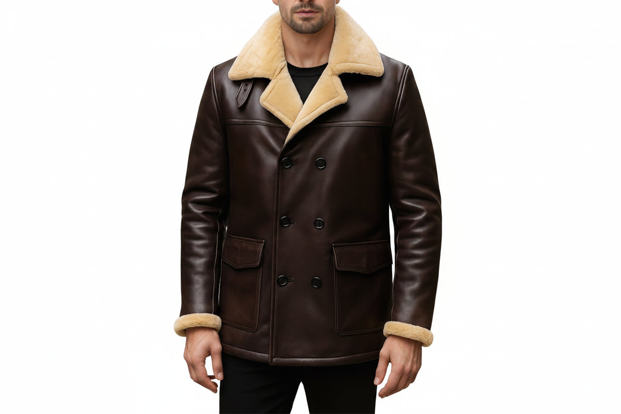 Artisan Pelt vintage dark brown long leather coat for men by UrbanHides, designed for customers in the UK, USA and Australia