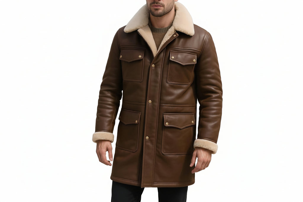 Baron Grain full length genuine leather duster coat for men by UrbanHides, designed for customers in the UK, USA and Australia.