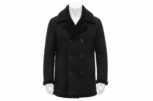 Baron Mantle classic black suede leather coat for men by UrbanHides, designed for customers in the UK, USA and Australia.