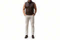 Black Forge Western Cowboy Genuine Leather Vest for Men – Front View – Custom Leather Vest for UK, USA & Australia | UrbanHides