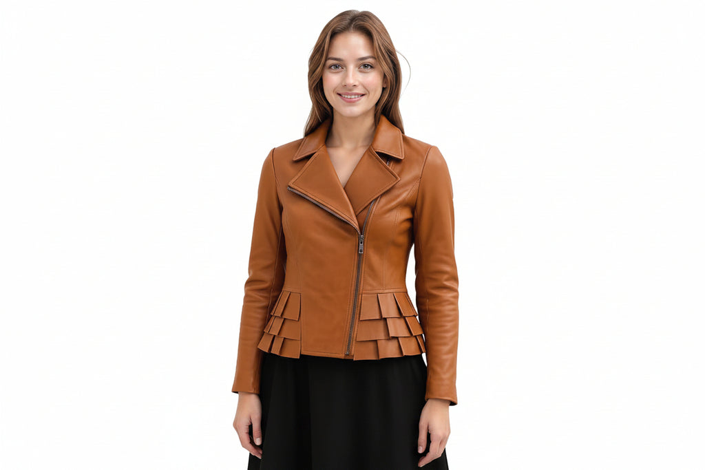 Blazecraft Minimal Collar Women’s Nappa Leather Jacket – UrbanHides UK USA Australia