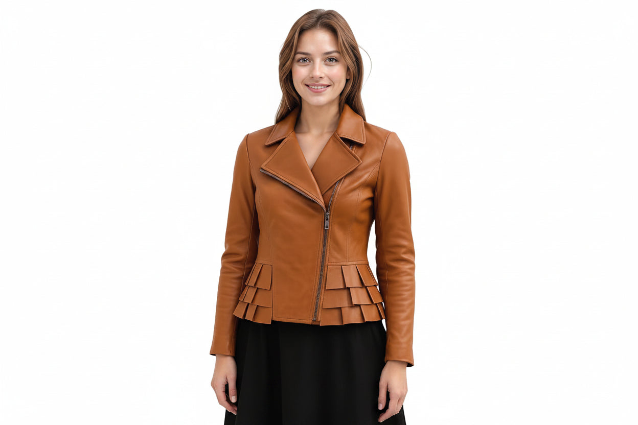 Blazecraft Minimal Collar Women’s Nappa Leather Jacket – UrbanHides UK USA Australia