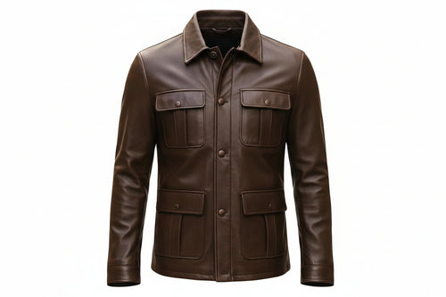 Chrome Trail Olive Men's Lambskin Leather Bomber Jacket Front View – Premium Genuine Leather Bomber Jacket by UrbanHides with Ribbed Collar, Zip Closure and Modern Casual Style