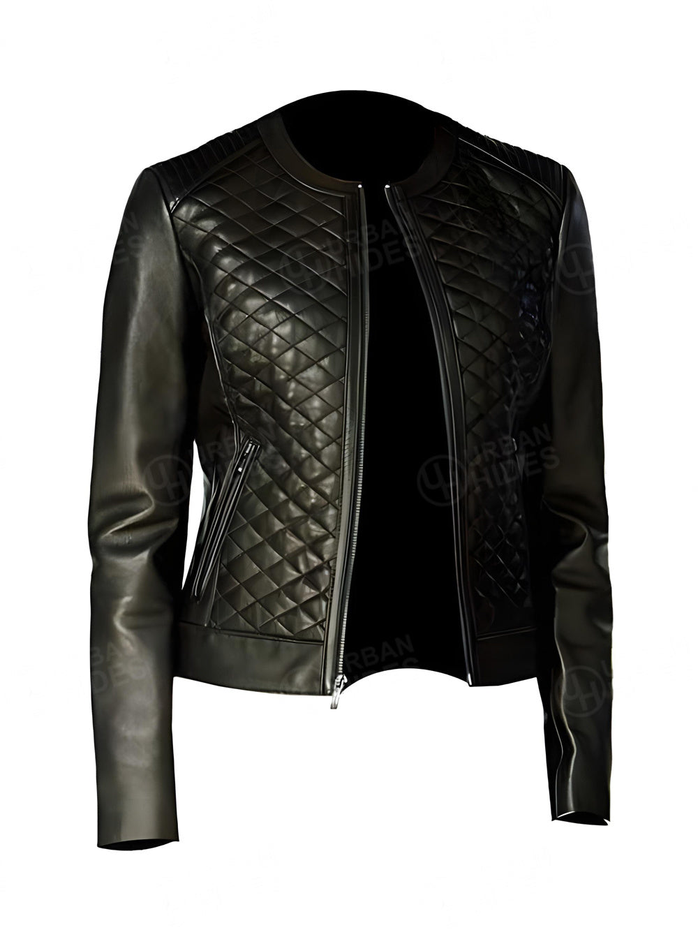 Diamond Edge Leather Jacket by UrbanHides made from premium genuine leather with a tailored fit, handcrafted quality, custom sizing, and worldwide shipping.