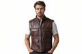 Men's Falcon Craft Heavy Duty Genuine Leather Biker Vest – Motorcycle Vest for UK, USA & Australia