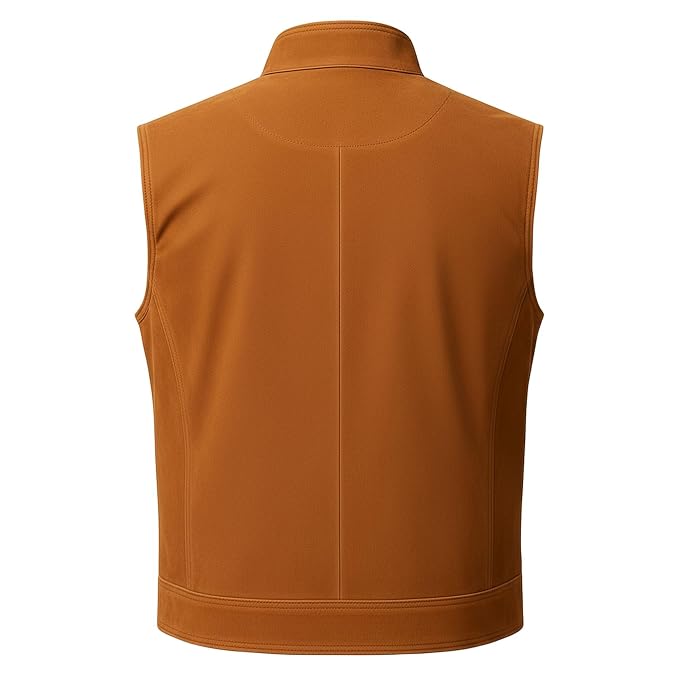Iron Trail Minimalist Suede Men’s Leather Vest Back – premium minimalist suede leather vest for men by Urbanhides, ideal for modern fashion in the UK, USA and Australia.
