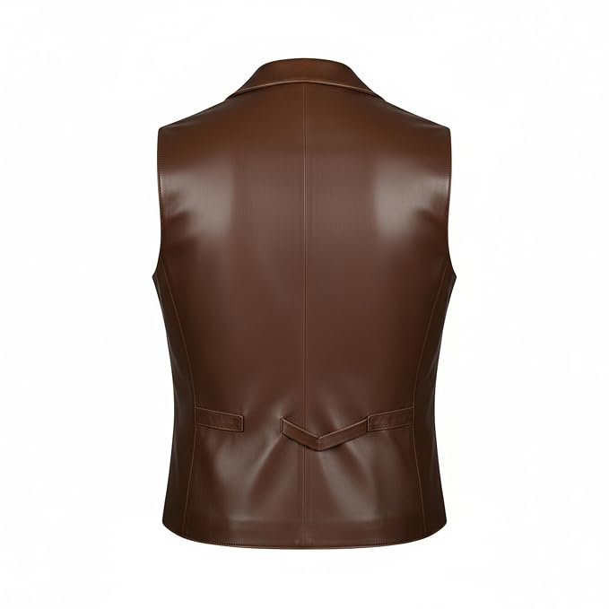 Pure Forge Luxury Italian Men’s Leather Vest – premium luxury Italian leather vest for men back by Urbanhides, featuring refined craftsmanship and sophisticated styling.