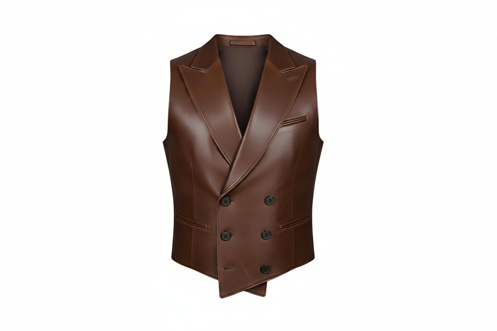 Pure Forge Luxury Italian Men’s Leather Vest – premium luxury Italian leather vest for men by Urbanhides, featuring refined craftsmanship and sophisticated styling.