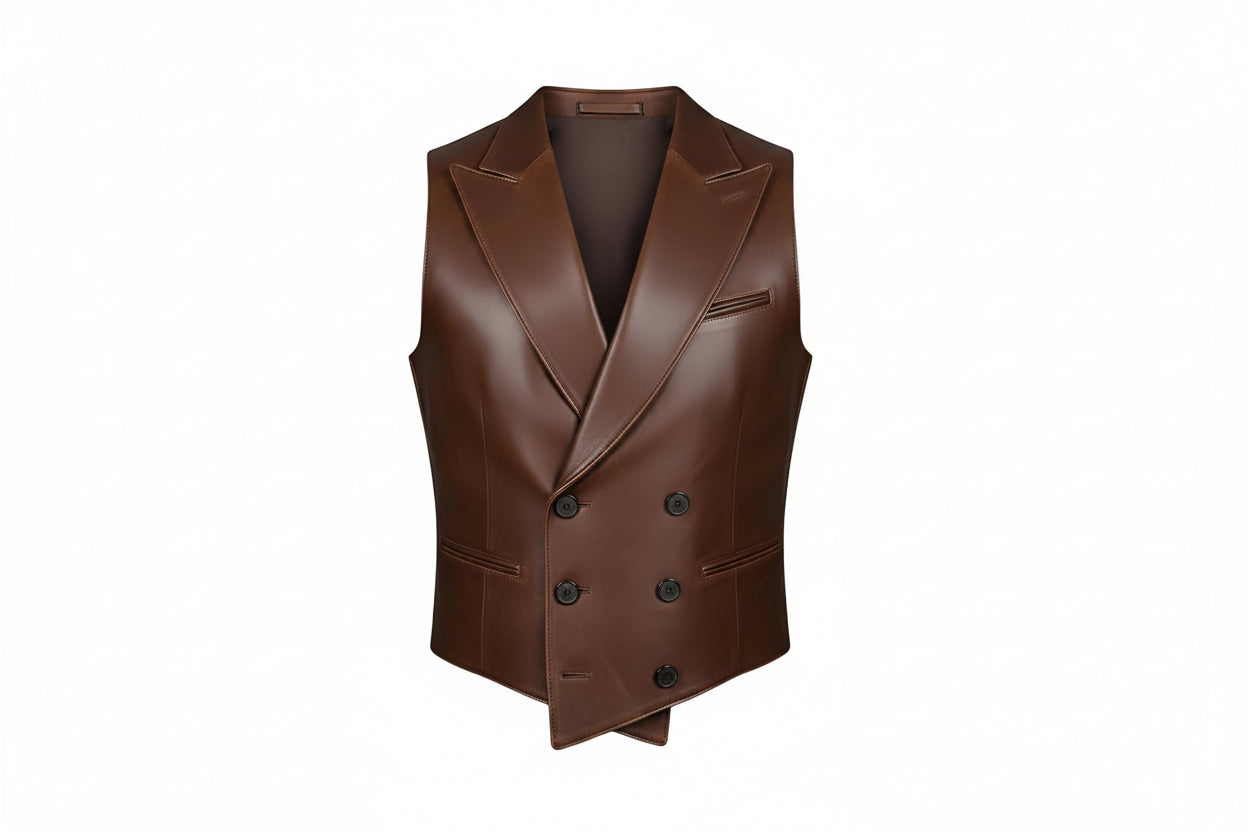 Pure Forge Luxury Italian Men’s Leather Vest – premium luxury Italian leather vest for men by Urbanhides, featuring refined craftsmanship and sophisticated styling.