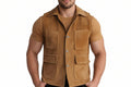Stone Pelt Biker Style Suede Leather Vest for Men – custom suede leather biker vest by Urbanhides, designed for men in the UK, USA and Australia with personalized styling options.