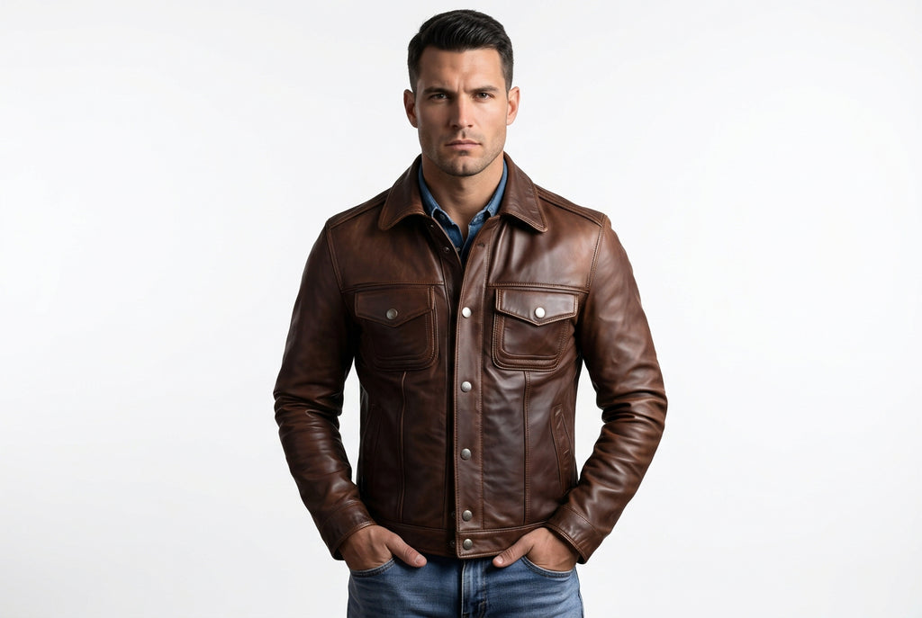 Storm Wolf Crown Real Leather Slim Cut Jacket