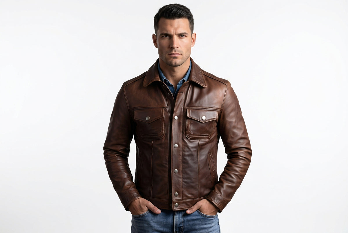 Storm Wolf Crown Real Leather Slim Cut Jacket