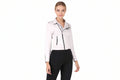 Titanwolf women's crisp off-white genuine soft lambskin real leather urban biker jacket featuring wide notch lapels, buttoned shoulder epaulets, asymmetrical front zipper with contrast dark zipper tape, vertical zip side pockets, zipper cuffs, long fitted sleeves, and custom made-to-measure fitting across the UK, USA, and Australia.