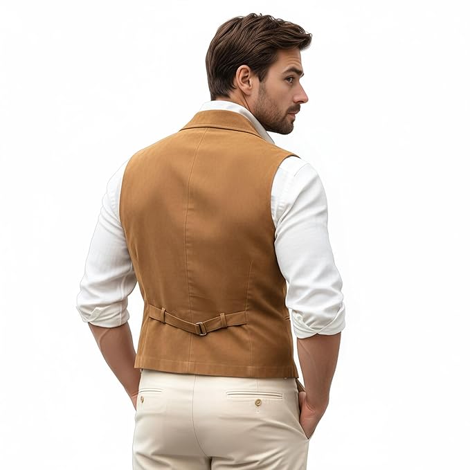 True Grain Classic Suede Leather Vest for Men back – premium classic suede leather vest by Urbanhides, designed for timeless men’s fashion in the UK, USA and Australia.