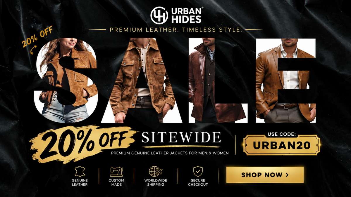 Urban Hides leather jacket sale – 20% off sitewide with coupon code URBAN20