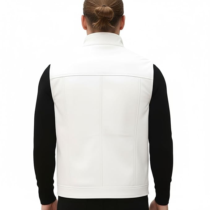 Wild Smith Classic Zipper Front Leather Vest for Men back – premium men’s leather vest with classic zipper-front styling by Urbanhides, designed for customers in the UK, USA and Australia.