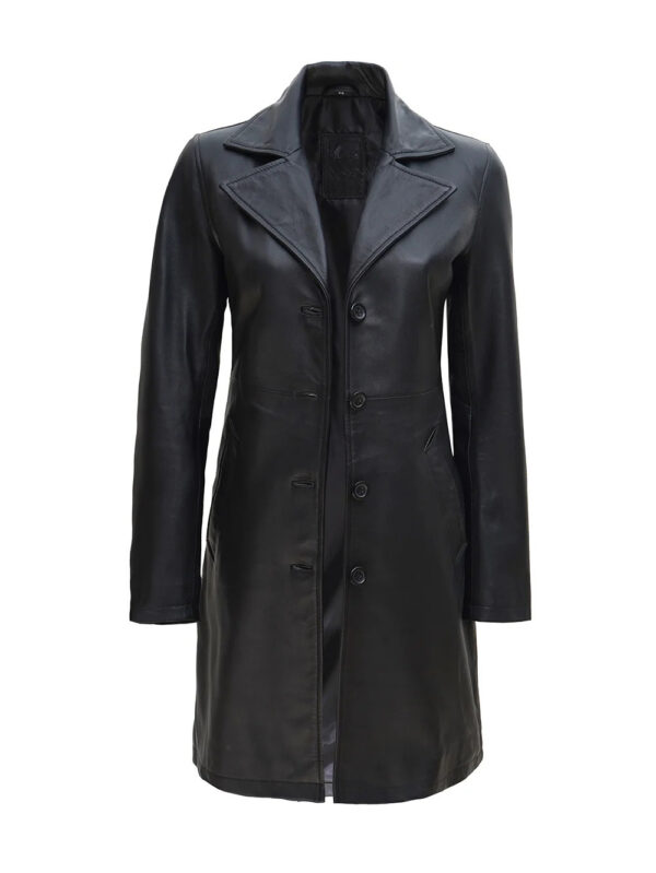 Jackson Noir Women's Leather Car Coat Front