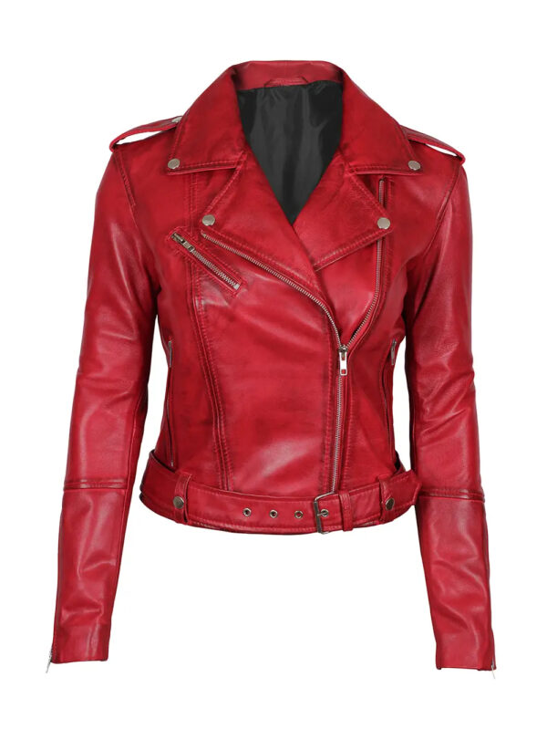 Margot Luxe Biker Leather Jacket Front