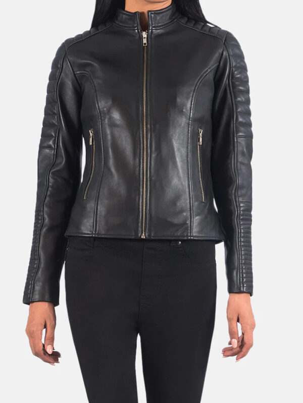 UrbanHides Timeless Black Leather Jacket with Zipper Accents